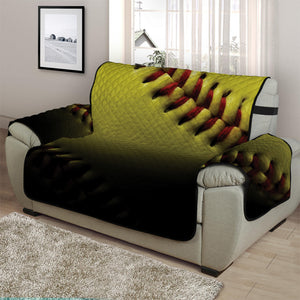 Yellow Softball Ball Print Half Sofa Protector