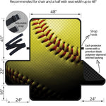 Yellow Softball Ball Print Half Sofa Protector