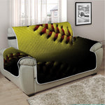 Yellow Softball Ball Print Half Sofa Protector