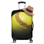 Yellow Softball Ball Print Luggage Cover