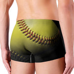 Yellow Softball Ball Print Men's Boxer Briefs
