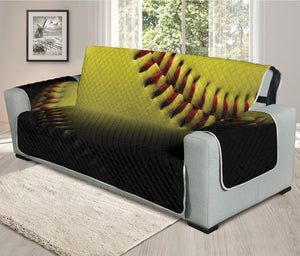 Yellow Softball Ball Print Oversized Sofa Protector