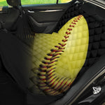 Yellow Softball Ball Print Pet Car Back Seat Cover