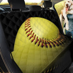 Yellow Softball Ball Print Pet Car Back Seat Cover