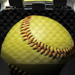 Yellow Softball Ball Print Pet Car Back Seat Cover