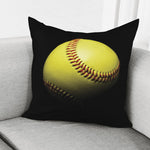 Yellow Softball Ball Print Pillow Cover