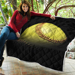 Yellow Softball Ball Print Quilt