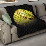 Yellow Softball Ball Print Quilt