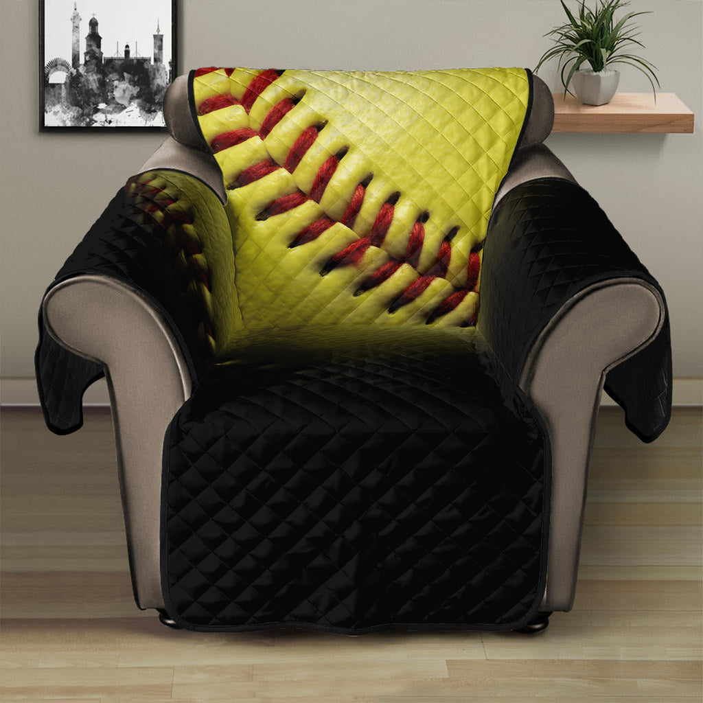 Yellow Softball Ball Print Recliner Protector