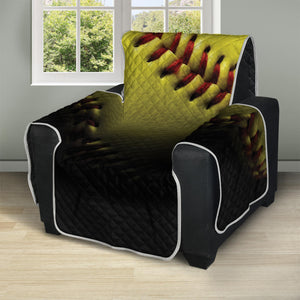 Yellow Softball Ball Print Recliner Protector