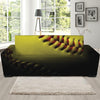 Yellow Softball Ball Print Sofa Slipcover