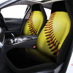 Yellow Softball Ball Print Universal Fit Car Seat Covers