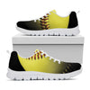 Yellow Softball Ball Print White Sneakers