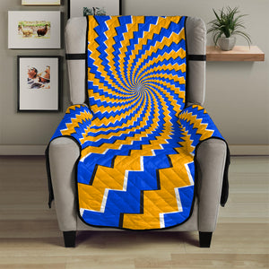 Yellow Spiral Moving Optical Illusion Armchair Protector