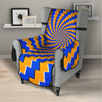 Yellow Spiral Moving Optical Illusion Armchair Protector