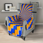 Yellow Spiral Moving Optical Illusion Armchair Protector