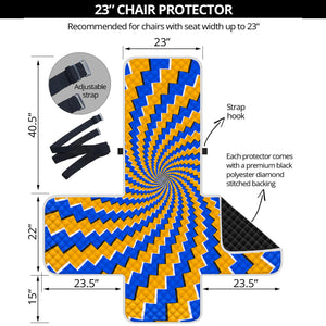 Yellow Spiral Moving Optical Illusion Armchair Protector