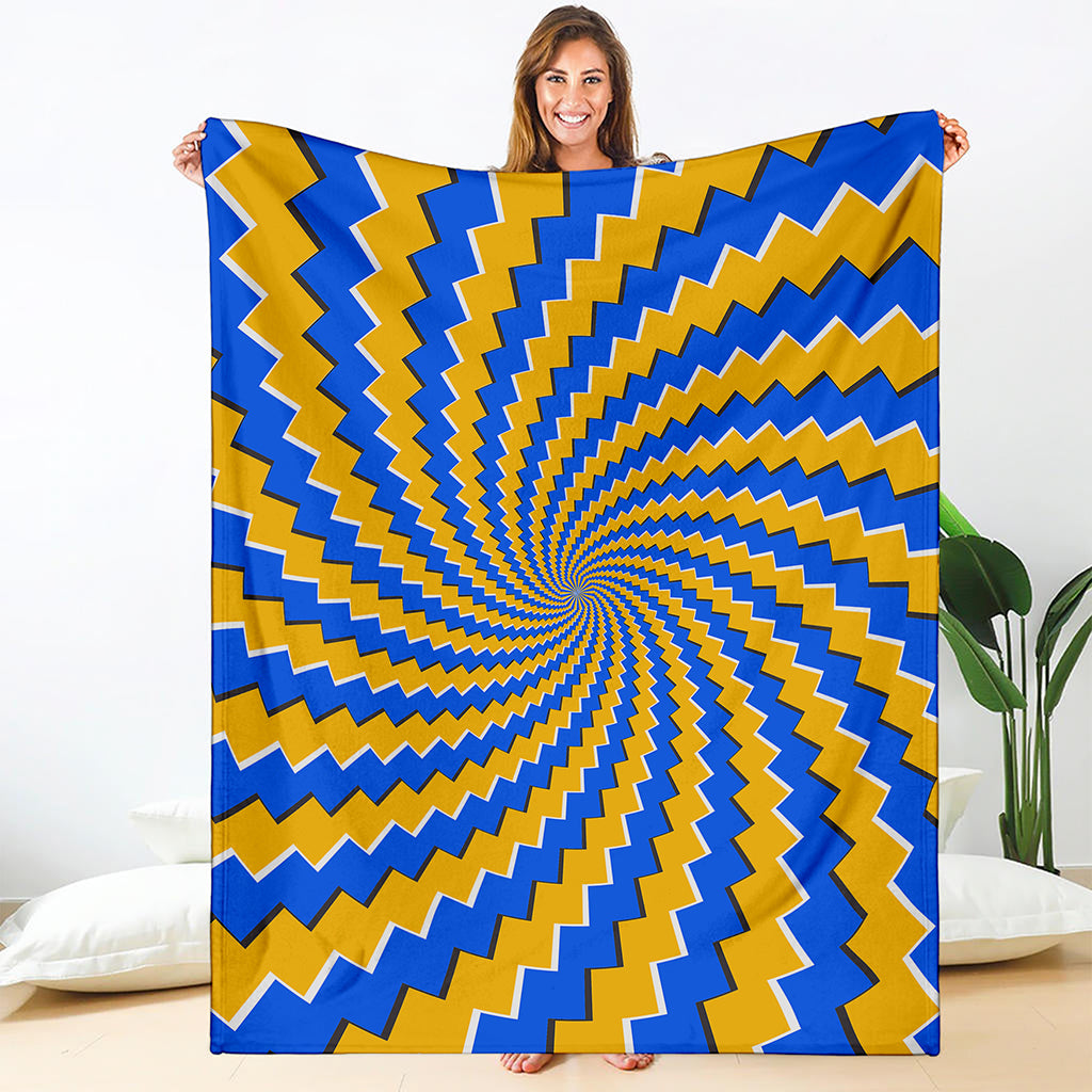 Yellow Spiral Moving Optical Illusion Blanket