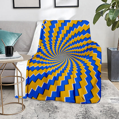 Yellow Spiral Moving Optical Illusion Blanket