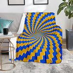 Yellow Spiral Moving Optical Illusion Blanket