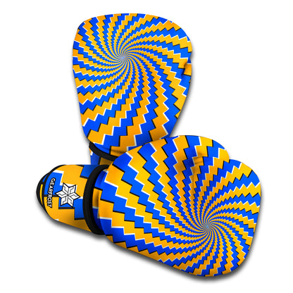 Yellow Spiral Moving Optical Illusion Boxing Gloves