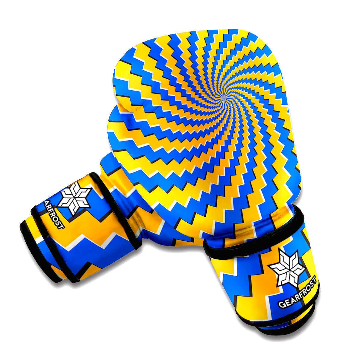 Yellow Spiral Moving Optical Illusion Boxing Gloves