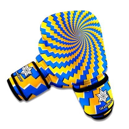 Yellow Spiral Moving Optical Illusion Boxing Gloves