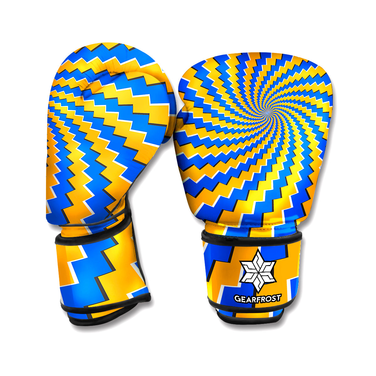 Yellow Spiral Moving Optical Illusion Boxing Gloves