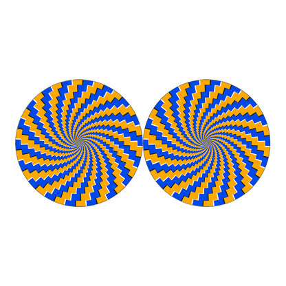 Yellow Spiral Moving Optical Illusion Car Coasters