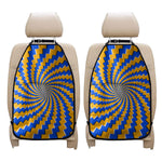 Yellow Spiral Moving Optical Illusion Car Seat Organizers