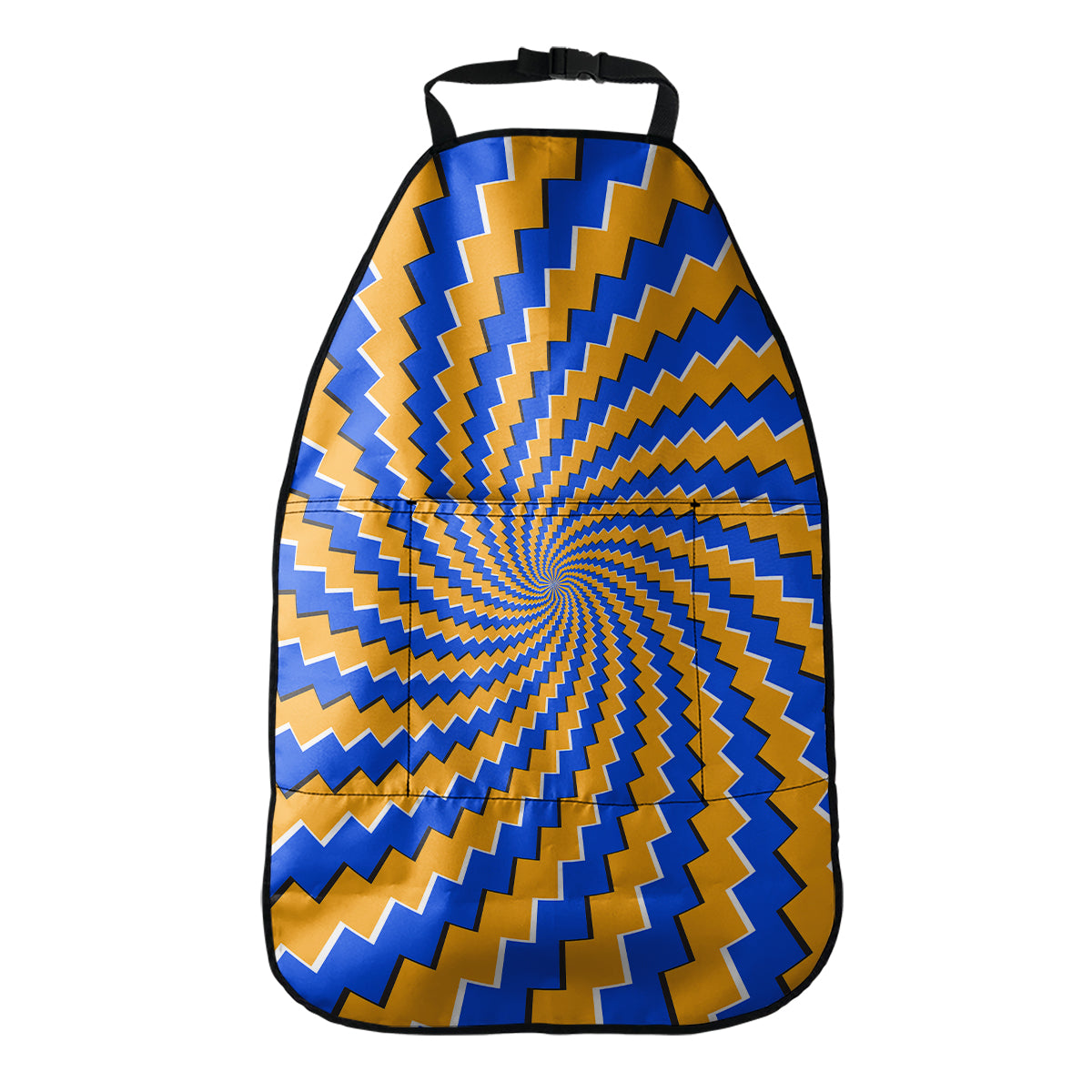 Yellow Spiral Moving Optical Illusion Car Seat Organizers