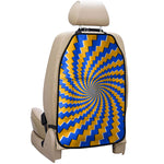 Yellow Spiral Moving Optical Illusion Car Seat Organizers