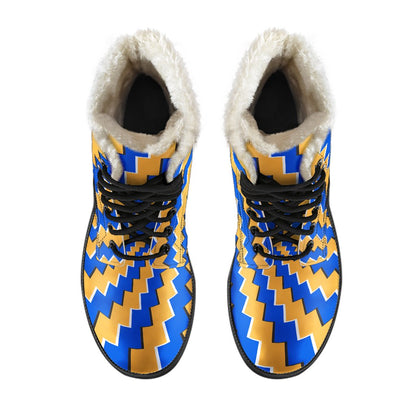 Yellow Spiral Moving Optical Illusion Comfy Boots GearFrost