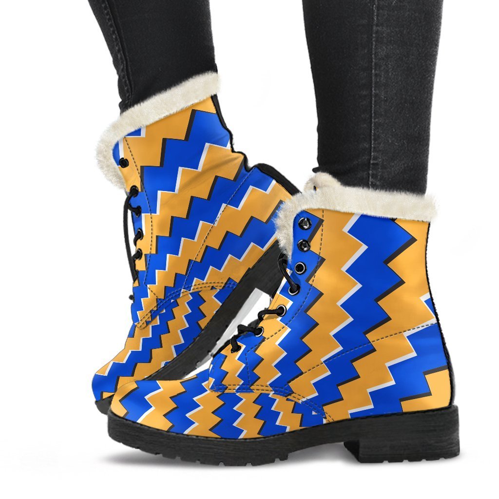 Yellow Spiral Moving Optical Illusion Comfy Boots GearFrost