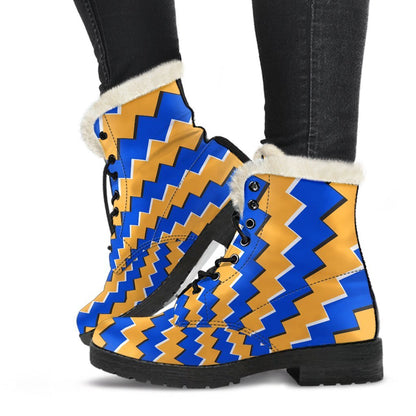 Yellow Spiral Moving Optical Illusion Comfy Boots GearFrost