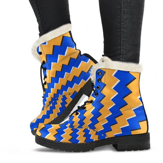 Yellow Spiral Moving Optical Illusion Comfy Boots GearFrost