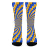 Yellow Spiral Moving Optical Illusion Crew Socks