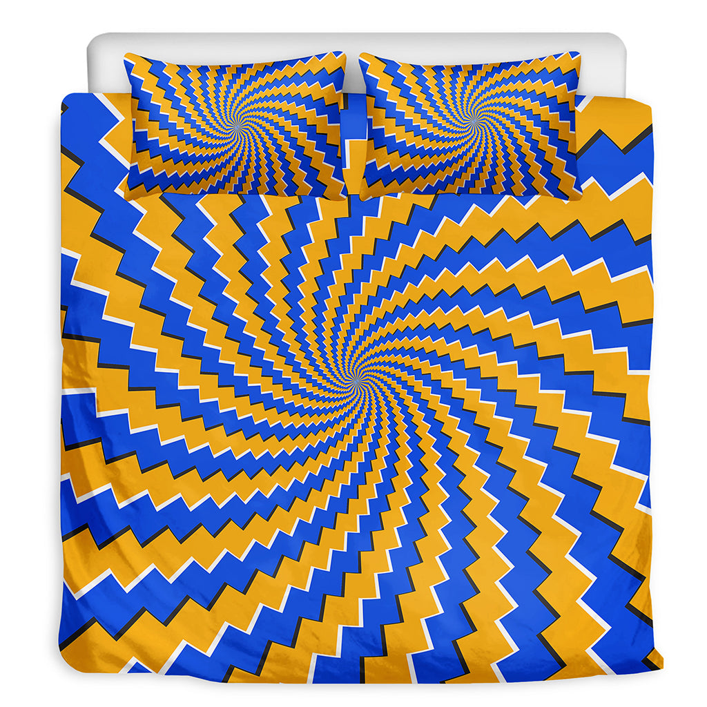 Yellow Spiral Moving Optical Illusion Duvet Cover Bedding Set
