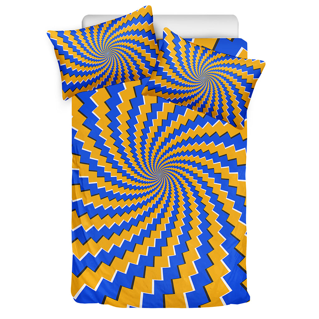 Yellow Spiral Moving Optical Illusion Duvet Cover Bedding Set