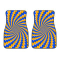 Yellow Spiral Moving Optical Illusion Front Car Floor Mats