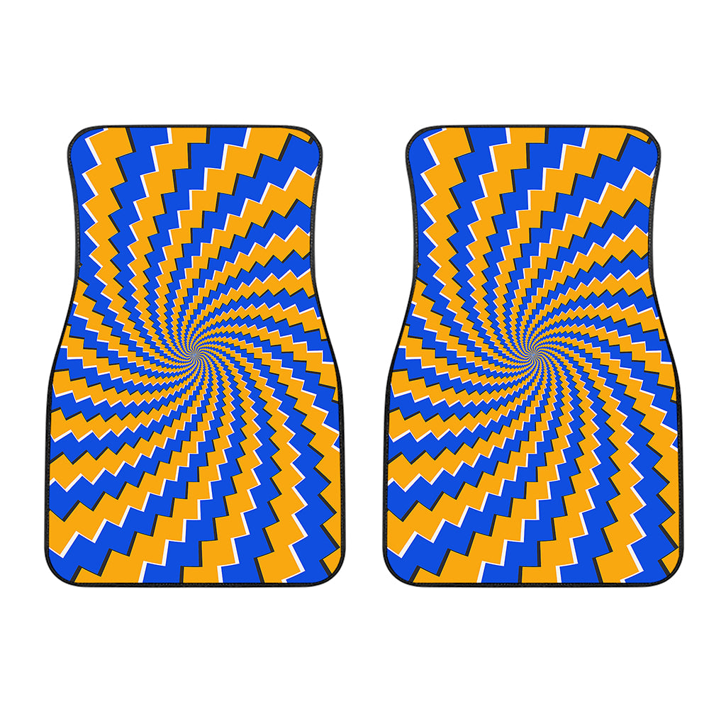 Yellow Spiral Moving Optical Illusion Front Car Floor Mats