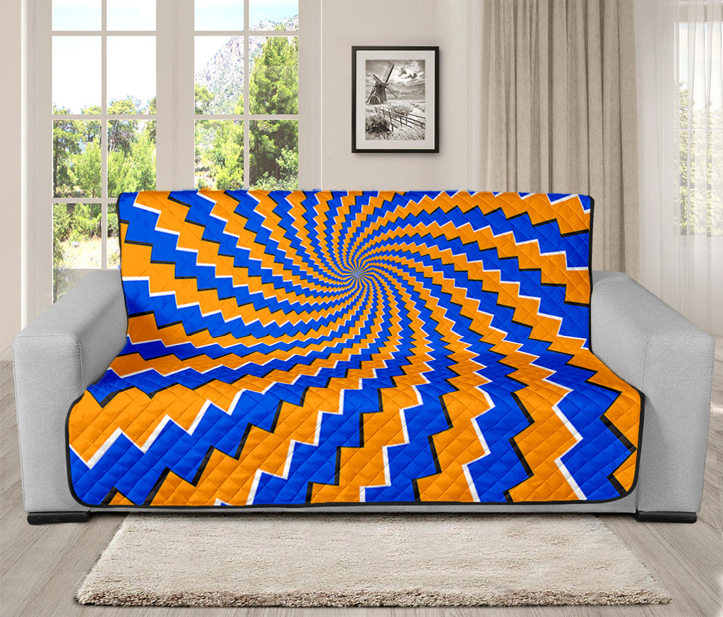 Yellow Spiral Moving Optical Illusion Futon Protector