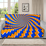 Yellow Spiral Moving Optical Illusion Futon Protector