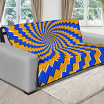 Yellow Spiral Moving Optical Illusion Futon Protector