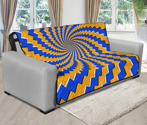 Yellow Spiral Moving Optical Illusion Futon Protector