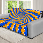 Yellow Spiral Moving Optical Illusion Futon Protector