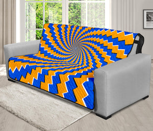 Yellow Spiral Moving Optical Illusion Futon Protector