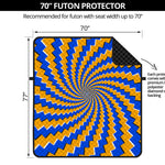 Yellow Spiral Moving Optical Illusion Futon Protector