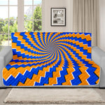 Yellow Spiral Moving Optical Illusion Futon Protector