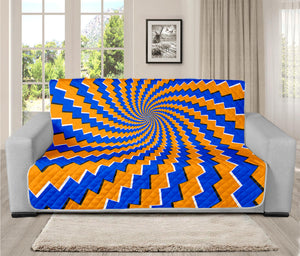 Yellow Spiral Moving Optical Illusion Futon Protector